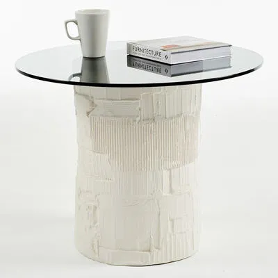 Ceramic and glass table by Brian Woods