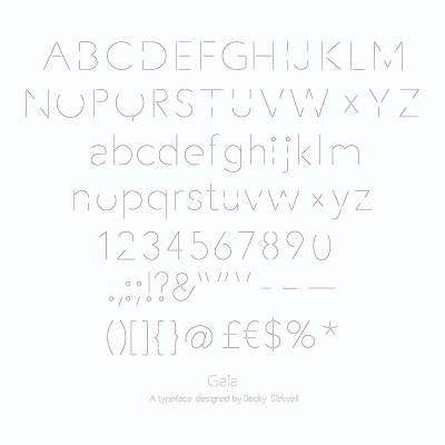 Becky Sidwell's sustainable font Gaia