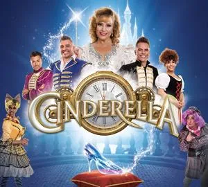 Publicity image showing the stars of the pantomime