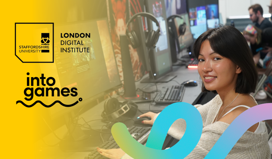 A yellow poster for the Into Games x SUL event