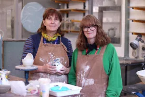Kaytea Budd- Brophy with MA Ceramic student Ange Hull