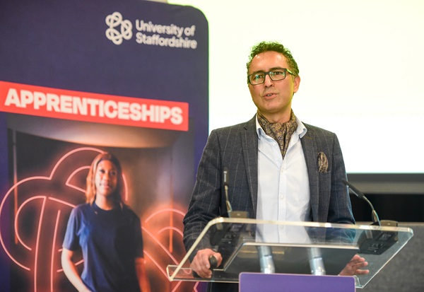 Professor Raheel Nawaz, Pro Vice-Chancellor at University of Staffordshire, at the Apprenticeships Conference in 2025