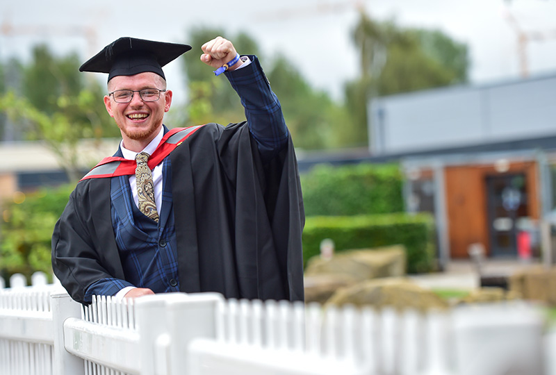 Rory Laudanski in his graduation cap and gown